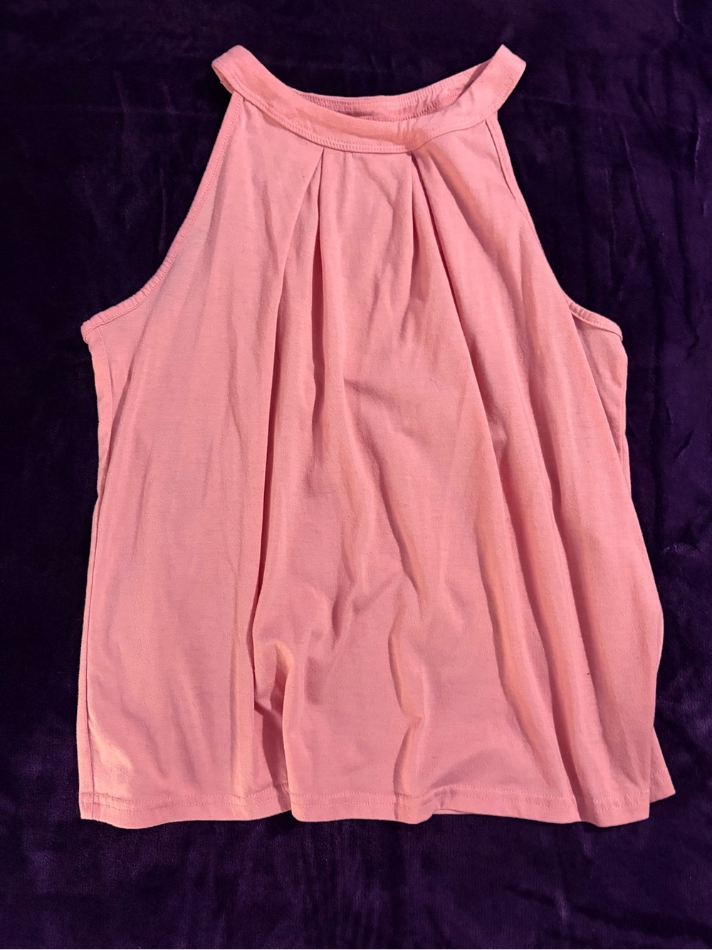 Sleeveless Pink Halter Neck Tank Top